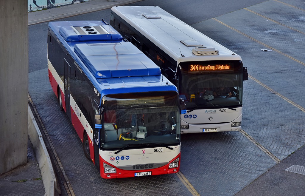 Mělník, IVECO Crossway LE Line 12M NP # 8060; Prague, Irisbus Crossway LE 12M # 9405