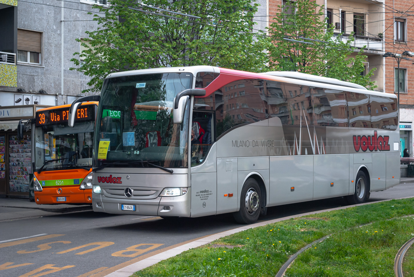 Milan, Mercedes-Benz Tourismo 15RHD-II # 94; Milan, Irisbus Citelis 12M # 6214