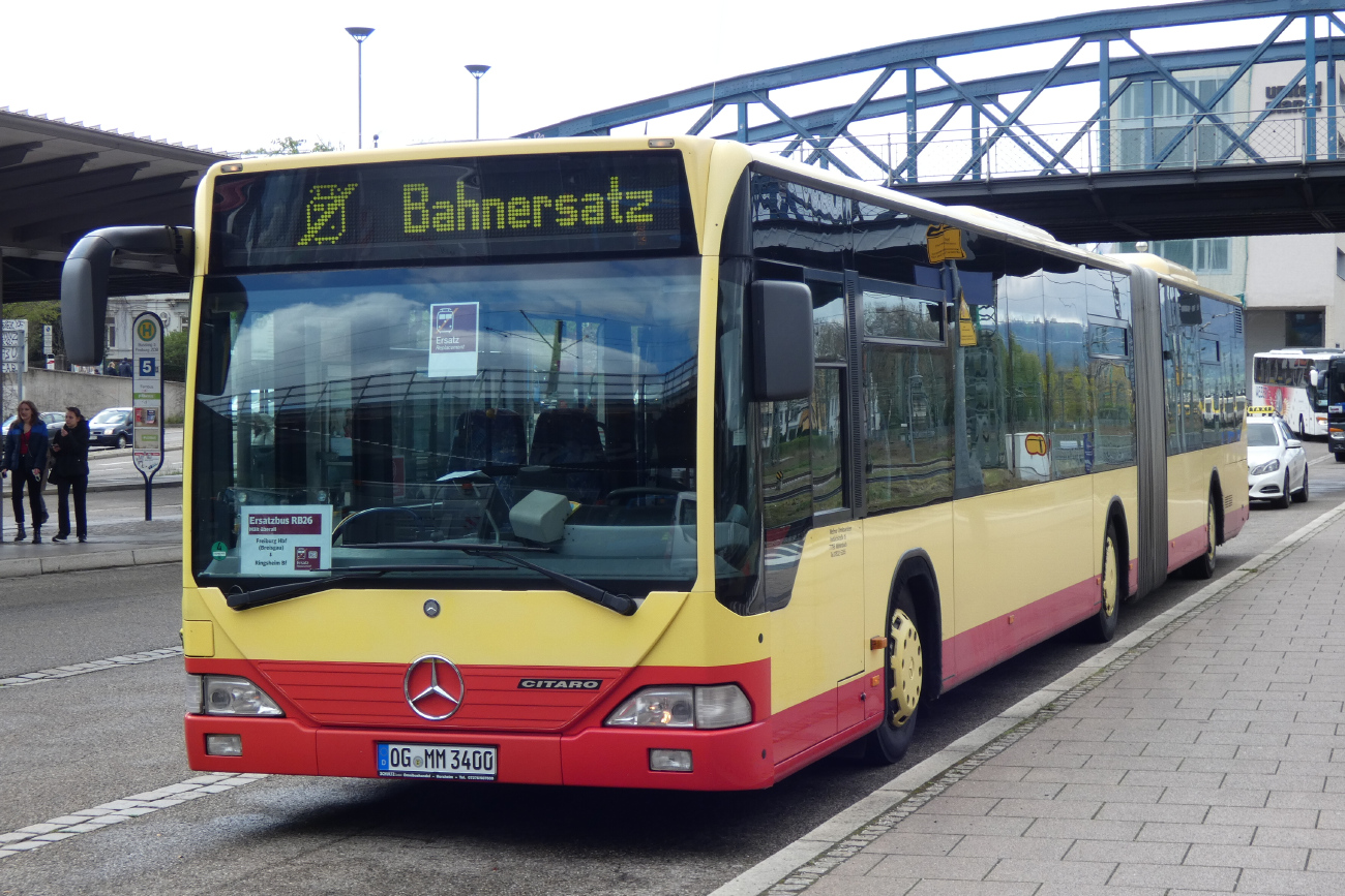 Offenburg, Mercedes-Benz O530 Citaro G # OG-MM 3400; Freiburg im Breisgau — SEV Rheintalbahn