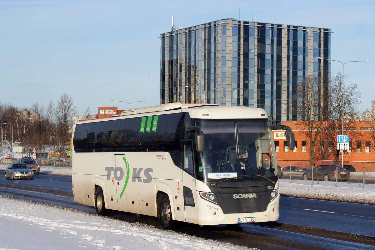 Vilnius, Scania Touring HD (Higer A80T) č. 105