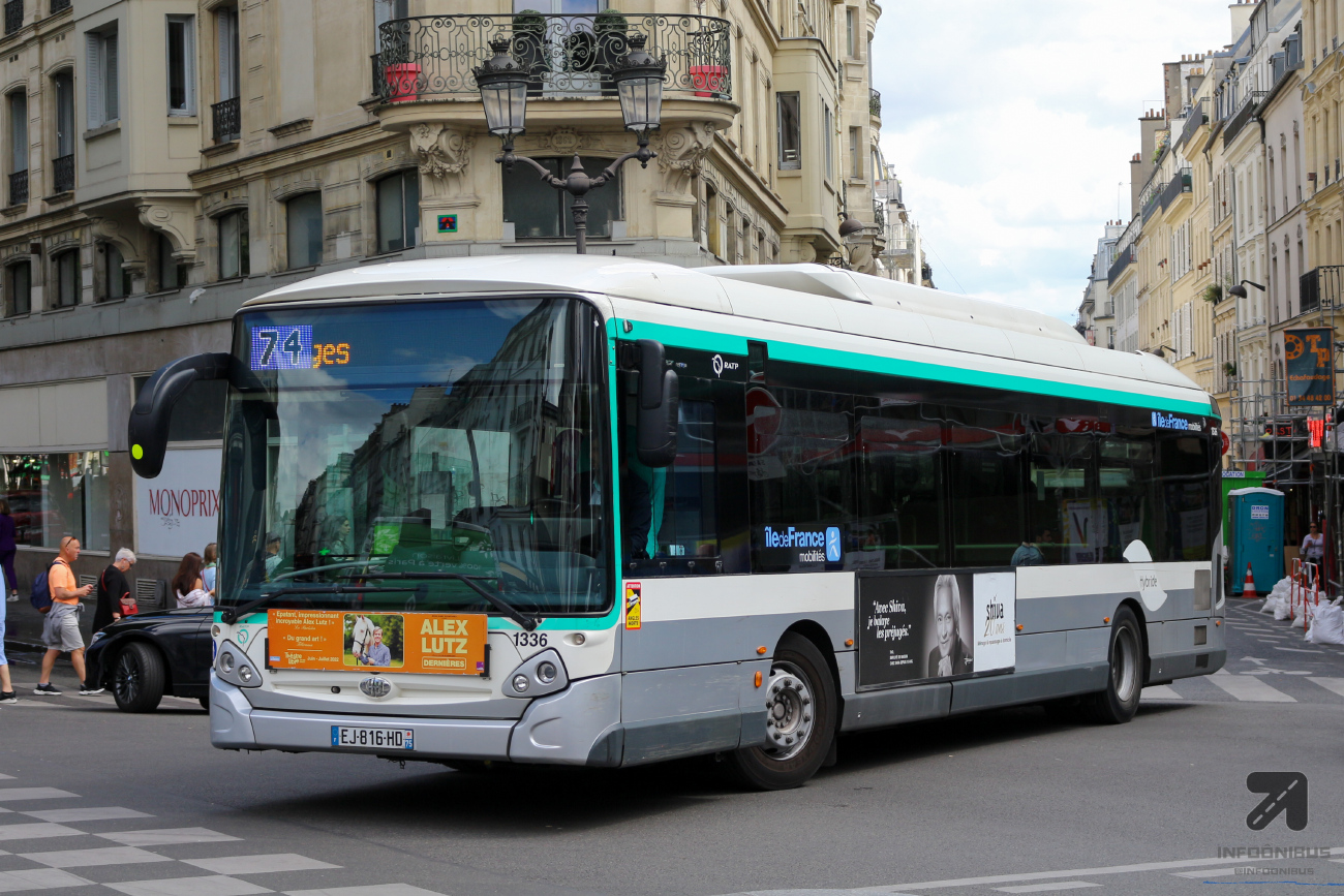 Paris, Heuliez GX337 Hybrid Nr. 1336