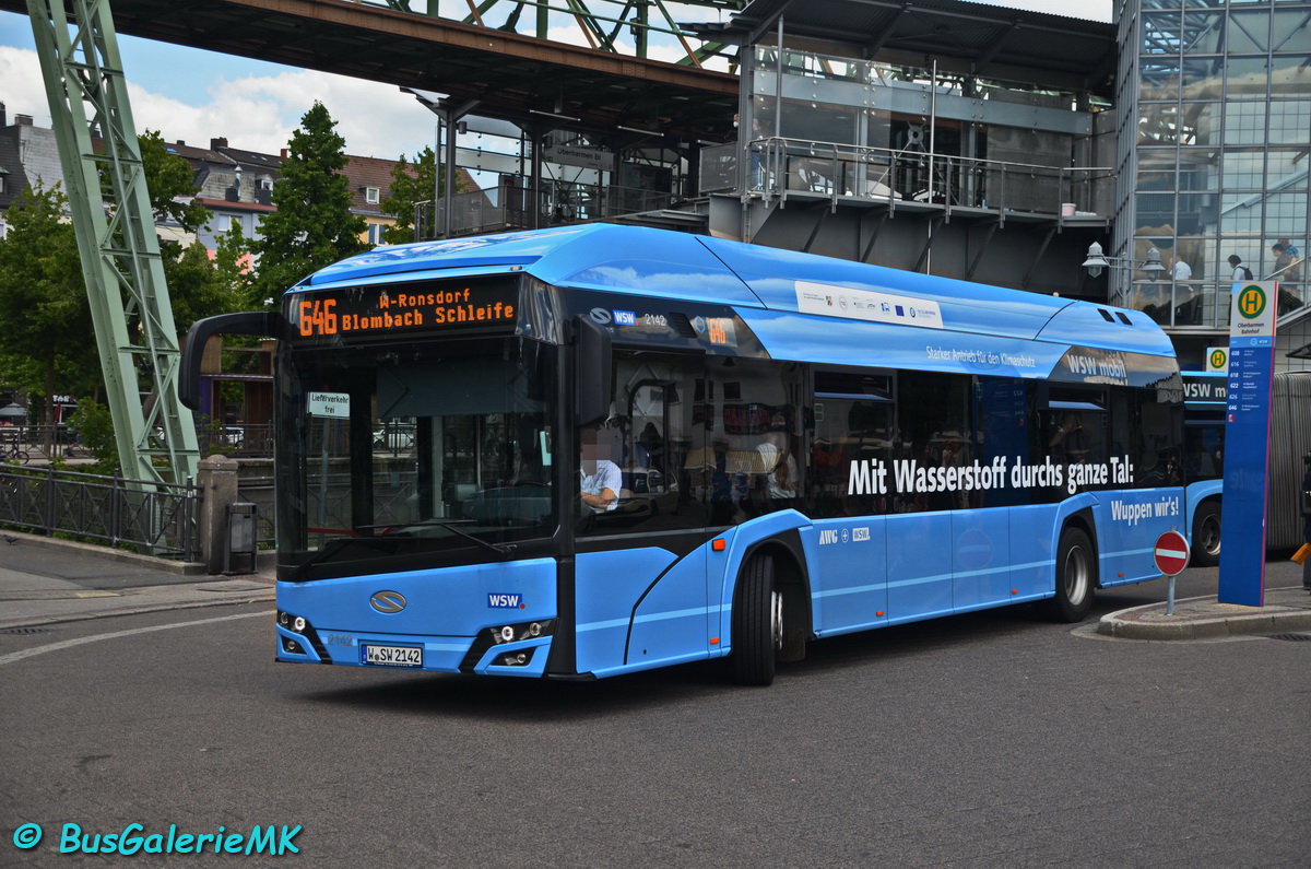 Wuppertal, Solaris Urbino IV 12 hydrogen No. 2142