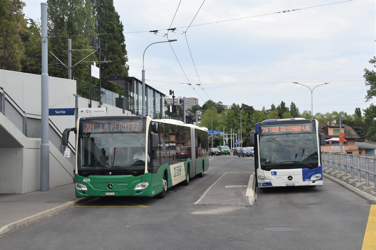 Lausanne, Mercedes-Benz Citaro C2 G # 409; Lausanne, Mercedes-Benz Citaro C2 # 423