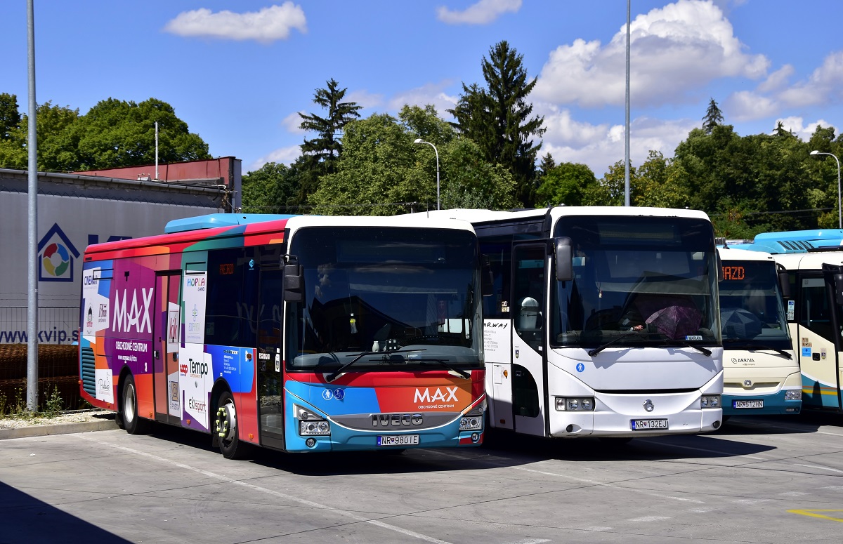 Nitra, IVECO Crossway LE Line 10.8M # NR-980IE; Nitra, Irisbus Arway 12.8M # NR-132EJ