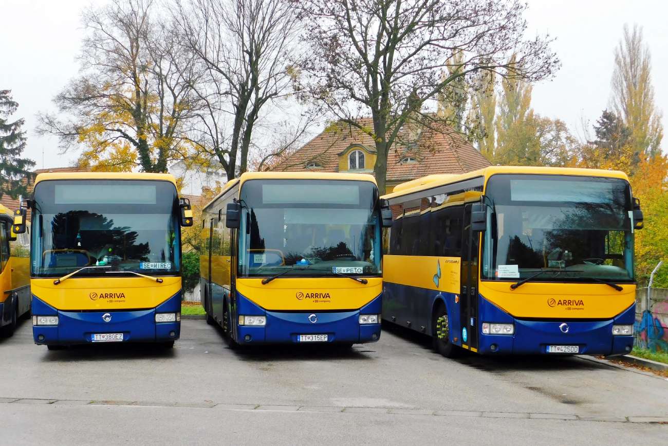 Senica, Irisbus Crossway 12.8M # TT-380EZ; Senica, Irisbus Crossway 12M # TT-315EP; Senica, Irisbus Crossway 12.8M # TT-425DD