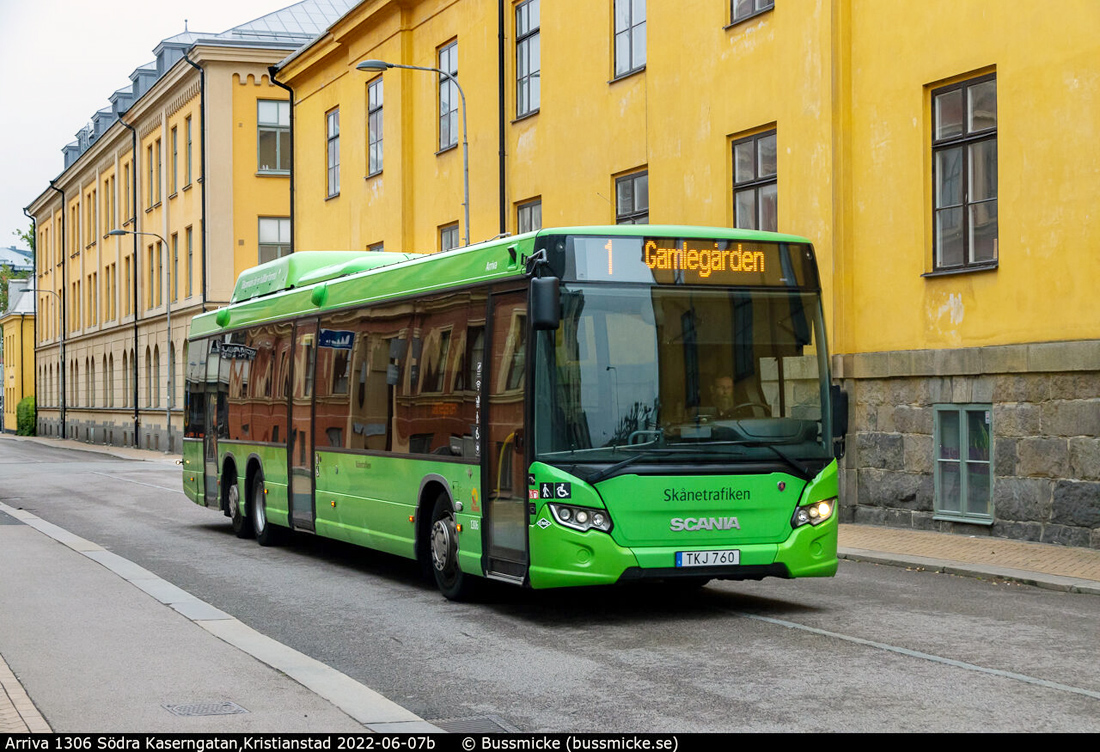 Kristianstad, Scania Citywide LE 15M CNG № 1306