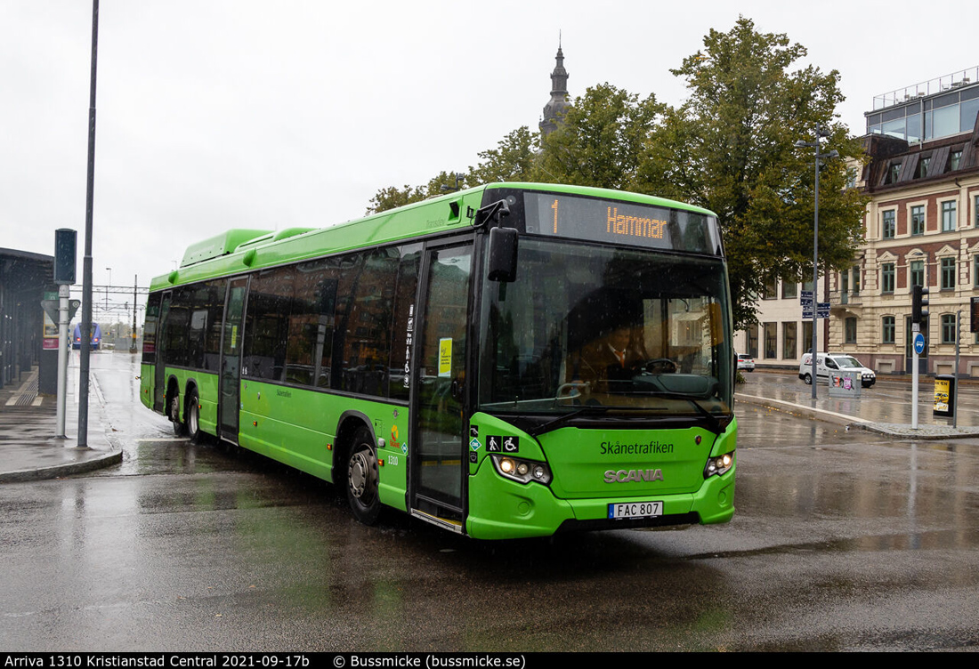 Kristianstad, Scania Citywide LE 15M CNG # 1310