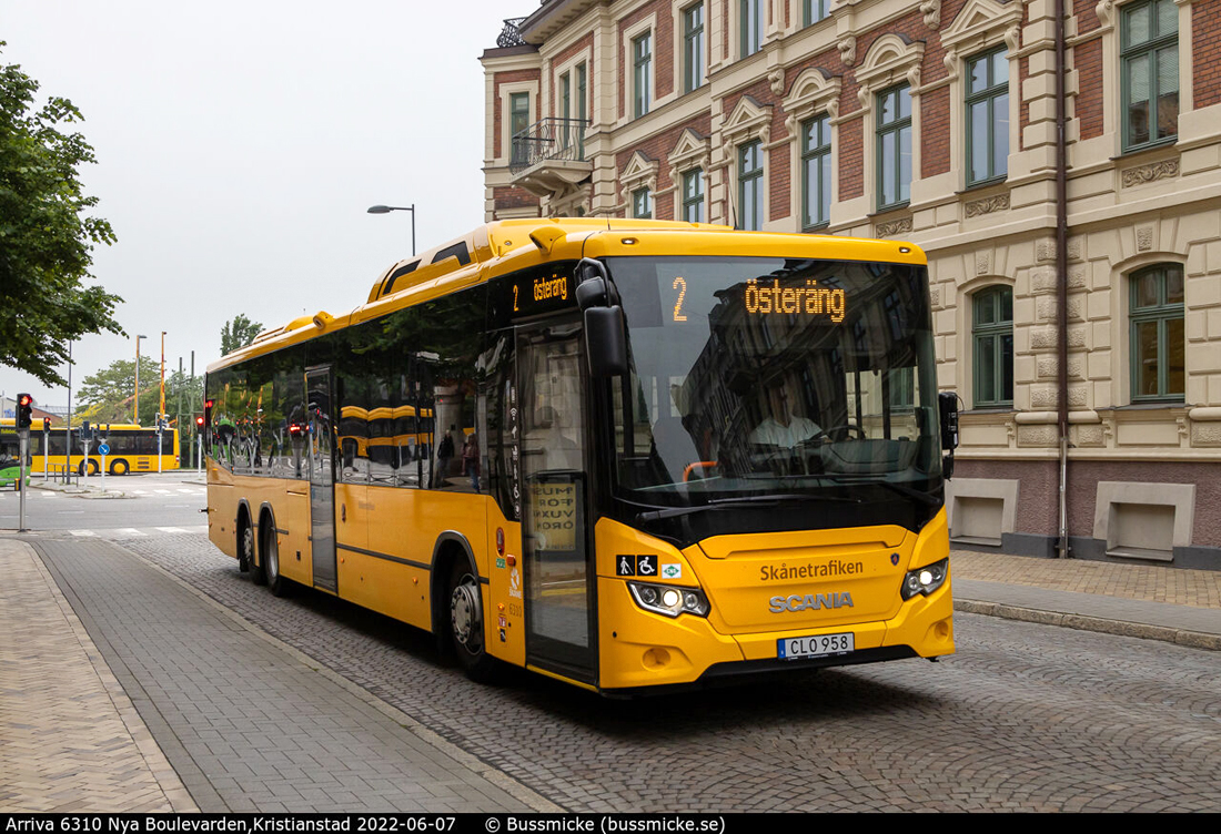 Kristianstad, Scania Citywide LE Suburban 14.9M CNG # 6310