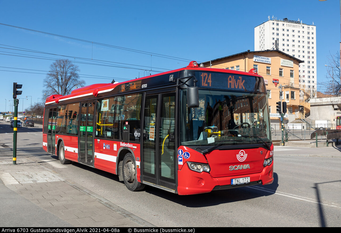 Stockholm, Scania Citywide LF # 6703