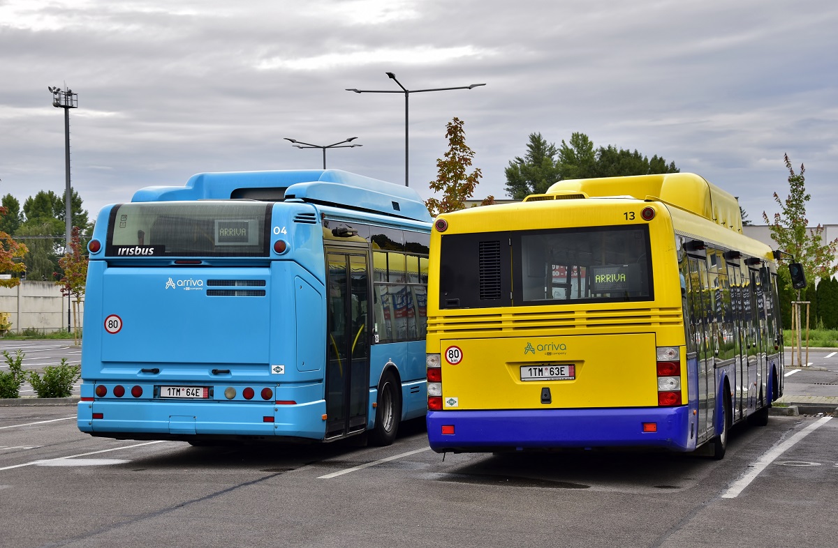 Piešťany, SOR NBG 12 # 1TM 63E; Piešťany, Irisbus Citelis 12M CNG # 1TM 64E