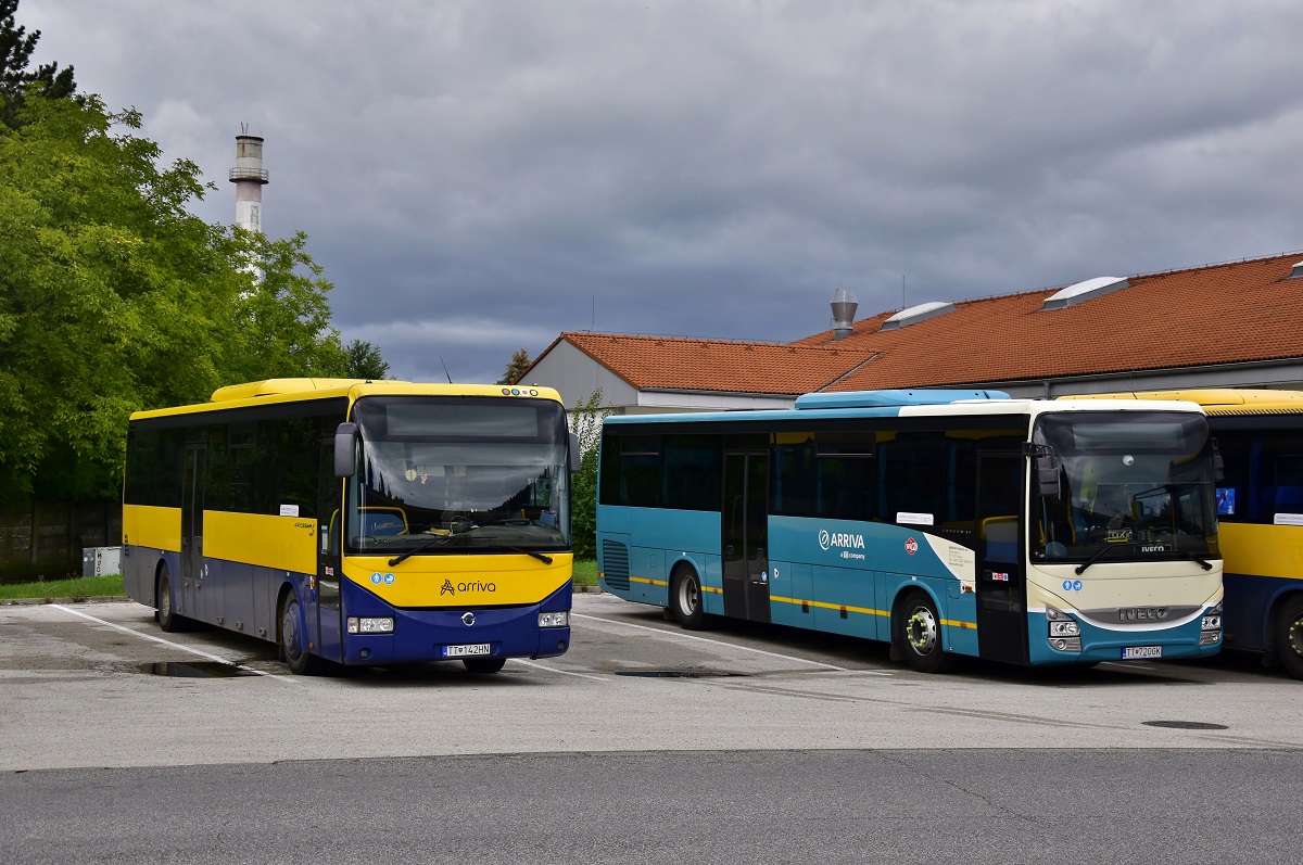 Senica, Irisbus Crossway 12.8M # TT-142HN; Senica, IVECO Crossway Line 12M # TT-720GK