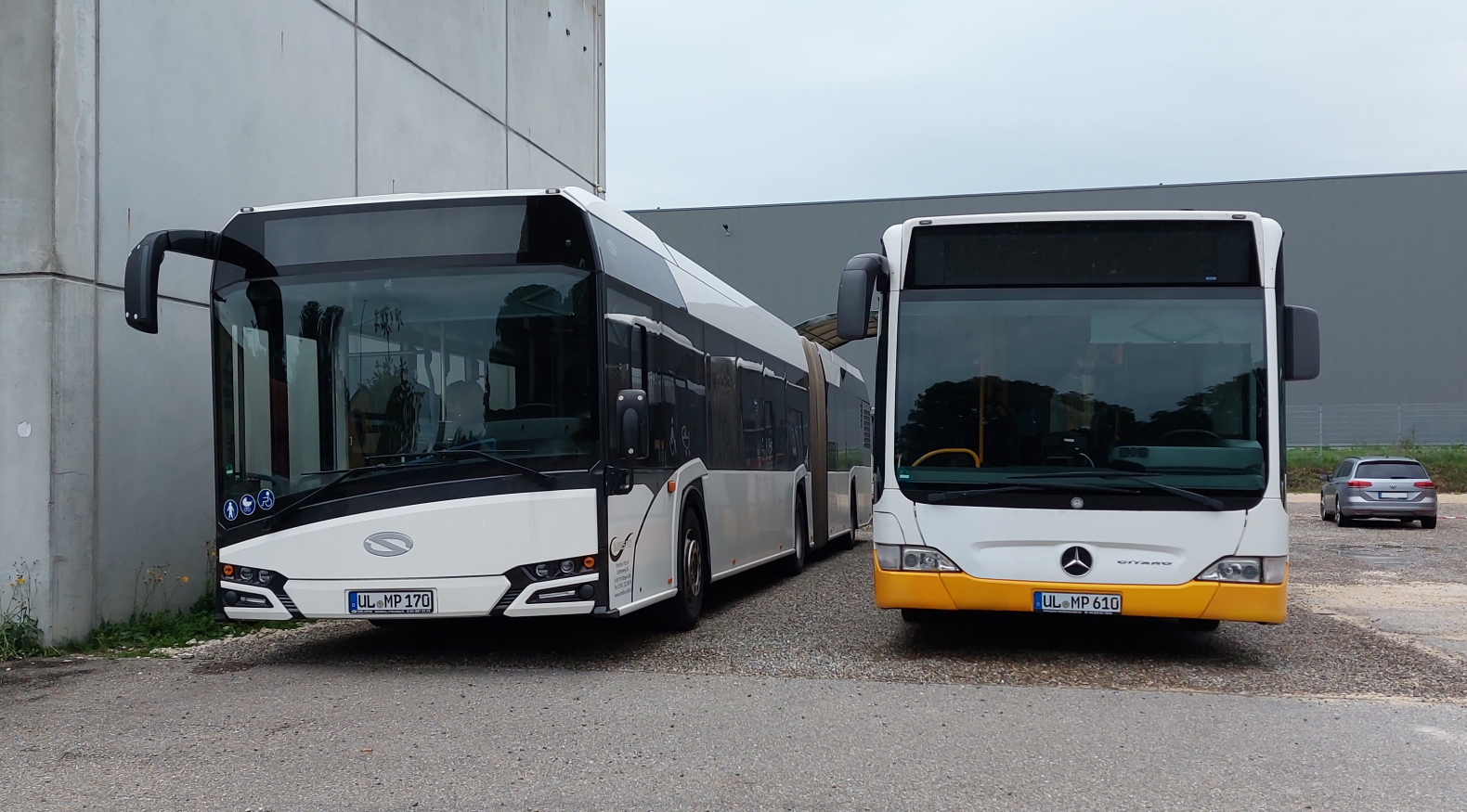 Ulm, Solaris Urbino IV 18 # UL-MP 170; Ulm, Mercedes-Benz O530 Citaro Facelift G # UL-MP 610