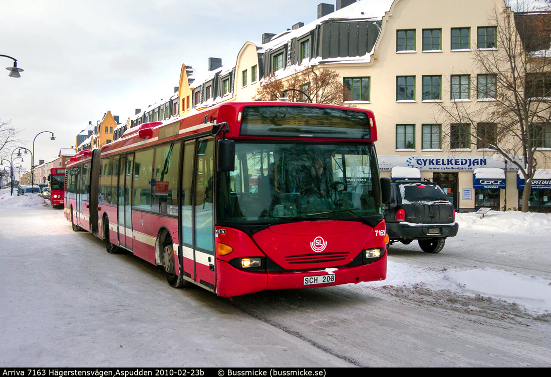 Stockholm, Scania OmniCity CN94UA 6X2/2EB nr. 7163