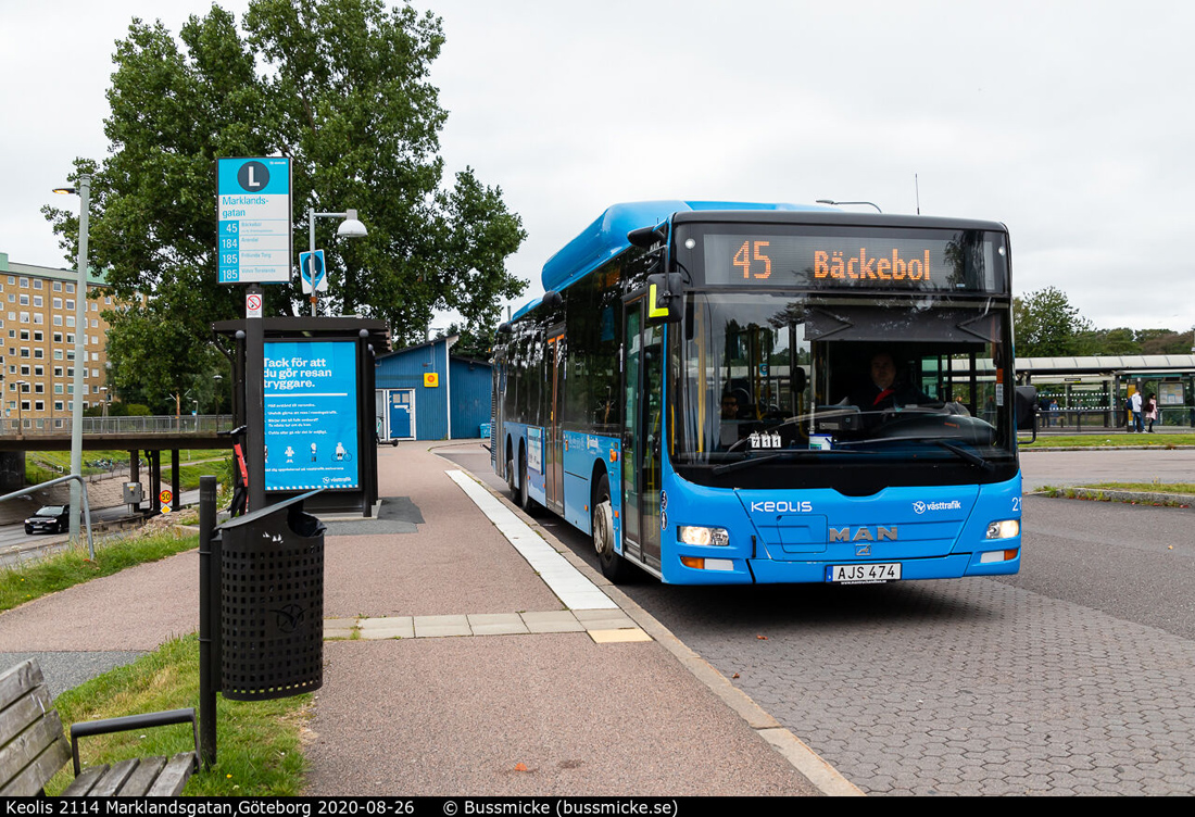 Göteborg, MAN A36 Lion's City C NL363-13,7 CNG # 2114