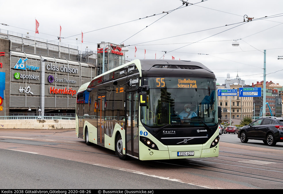 Gothenburg, Volvo 7900 Hybrid # 2038