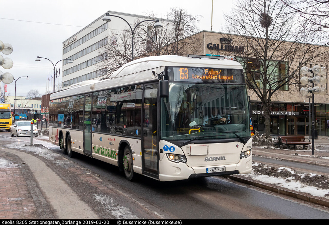 Borlänge, Scania Citywide LE 14.7M Hybrid # 8205