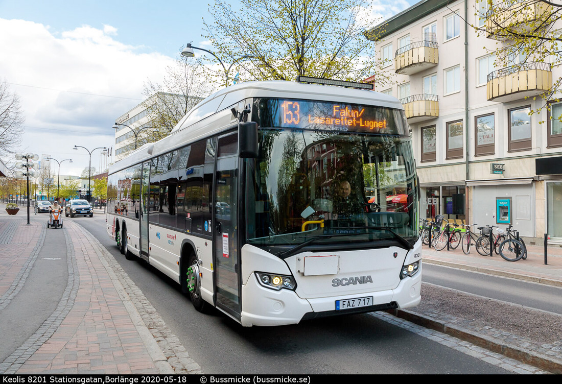 Borlänge, Scania Citywide LE 14.7M Hybrid nr. 8201