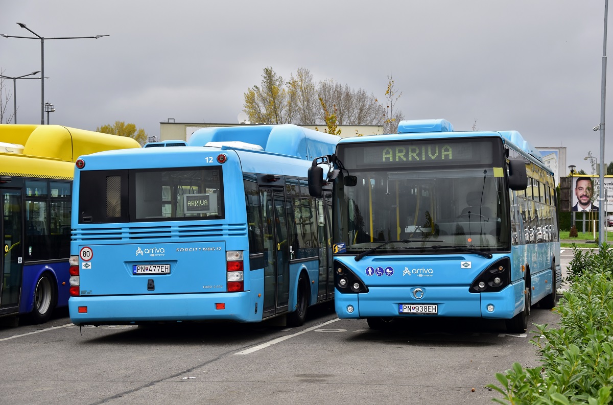 Piešťany, SOR NBG 12 # PN-477EH; Piešťany, Irisbus Citelis 12M CNG # PN-938EH