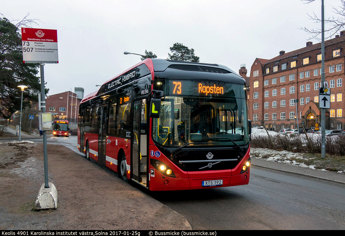 Stockholm, Volvo 7900 Electric Hybrid No. 4901