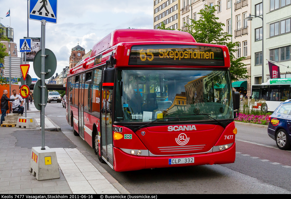 Stockholm, Scania OmniCity CN270UB 4x2EB CNG Nr. 7477