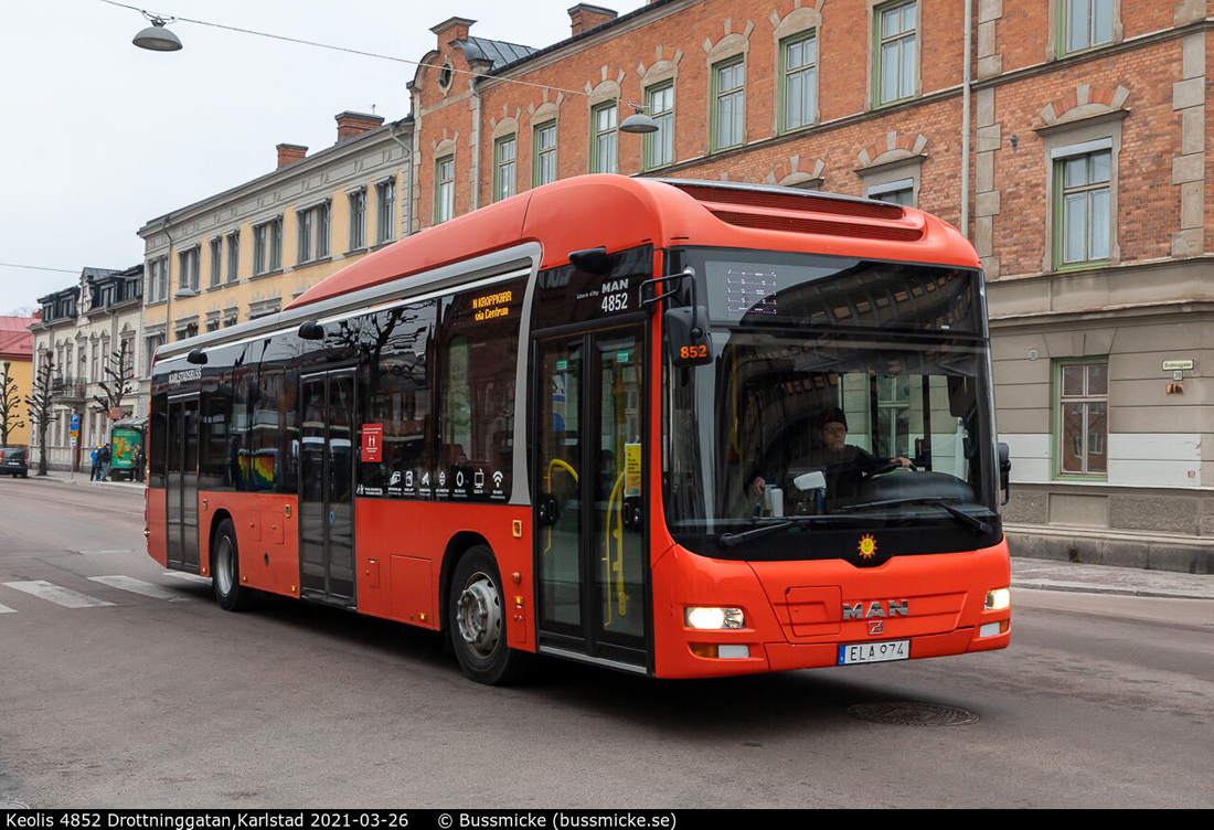 Karlstad, MAN A37 Lion's City NL253 Hybrid # 4852