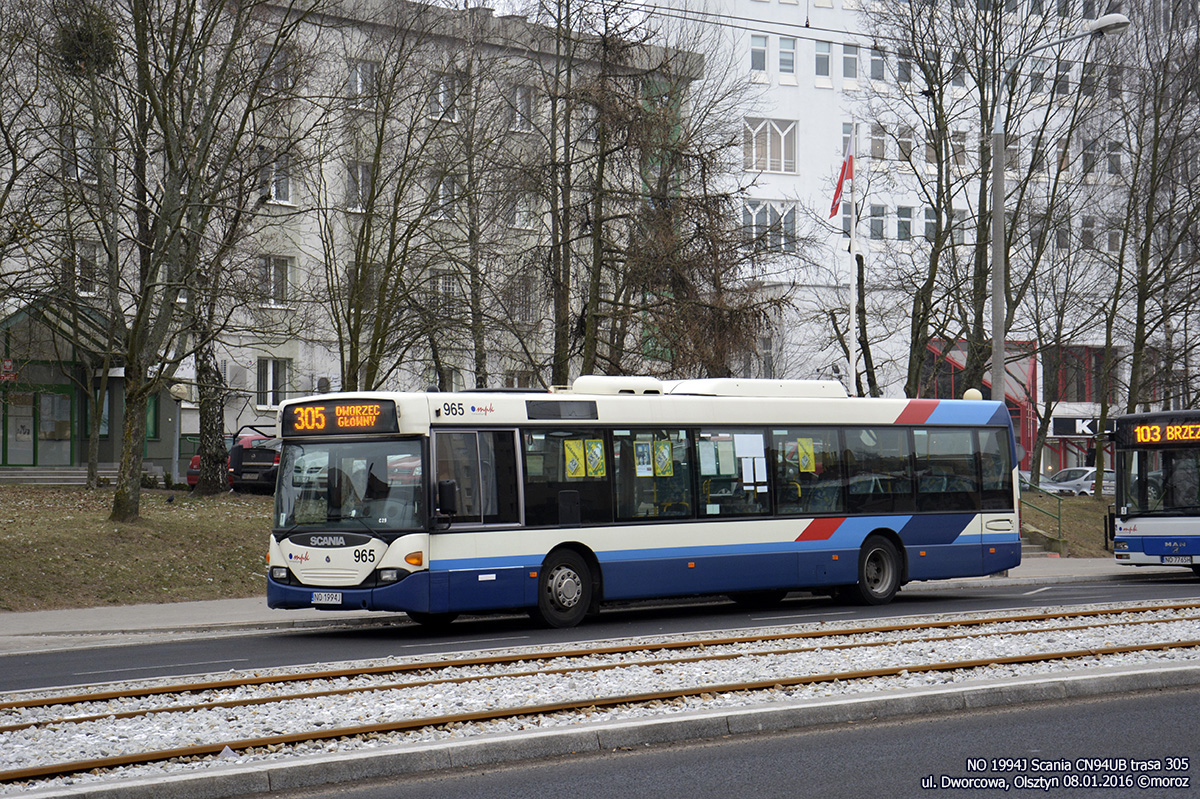 Olsztyn, Scania OmniCity CN94UB 4X2EB č. 965