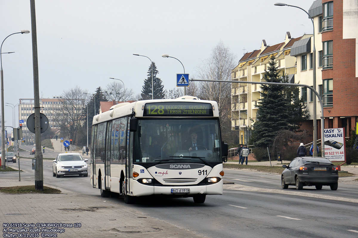 Olsztyn, Scania OmniLink CL94UB 4X2LB № 911