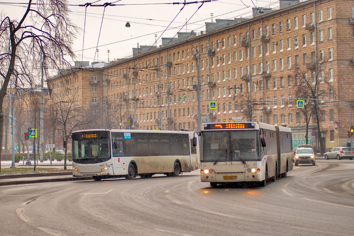 Saint Petersburg, Volgabus-5270.05 # 5507; Saint Petersburg, LiAZ-6213.20 # 5321