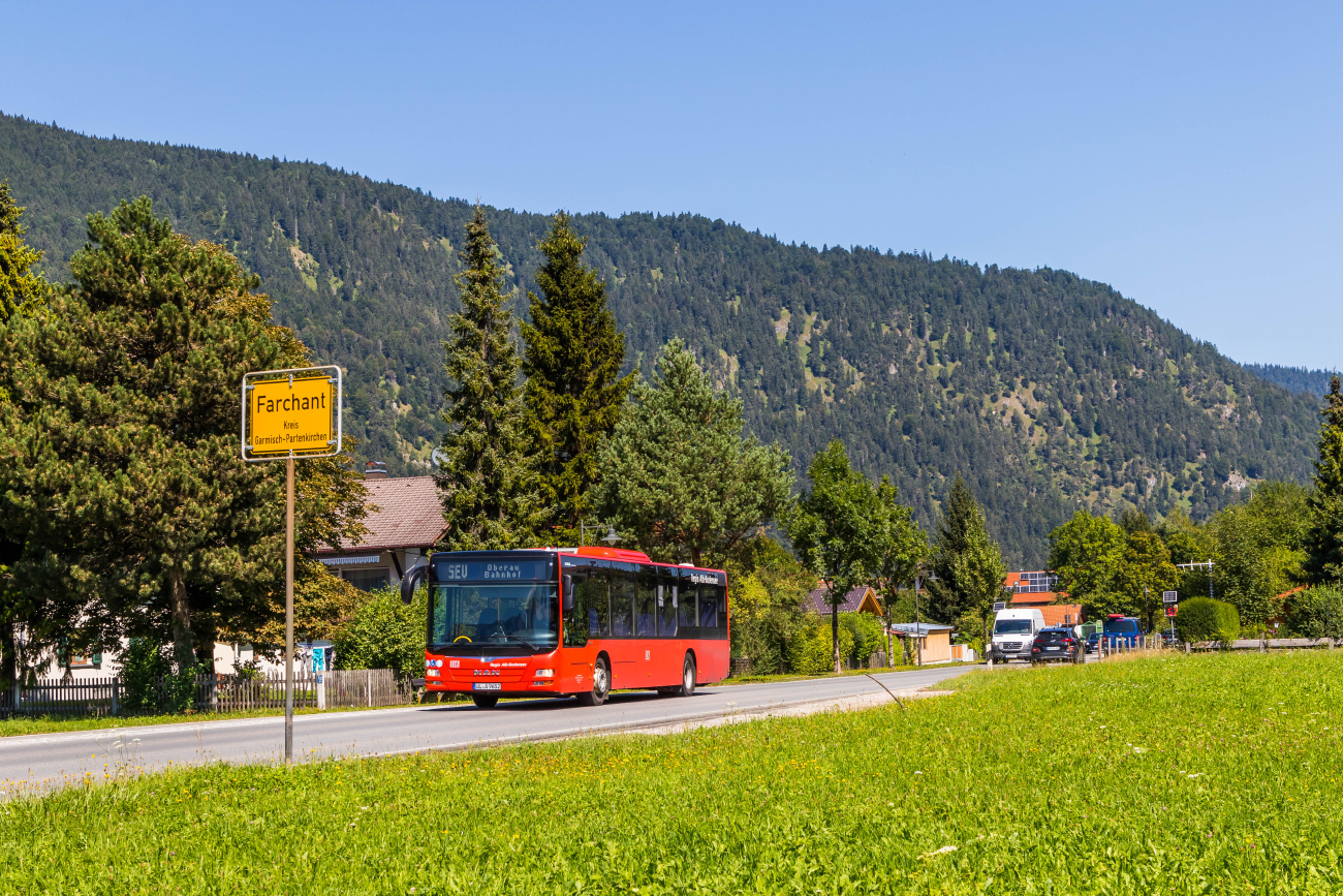 Ulm, MAN A20 Lion's City Ü NÜ323 # UL-A 9652; Garmisch-Partenkirchen — Ersatzverkehr Mittenwald — Garmisch-Partenkirchen — Murnau Juni-September 2022