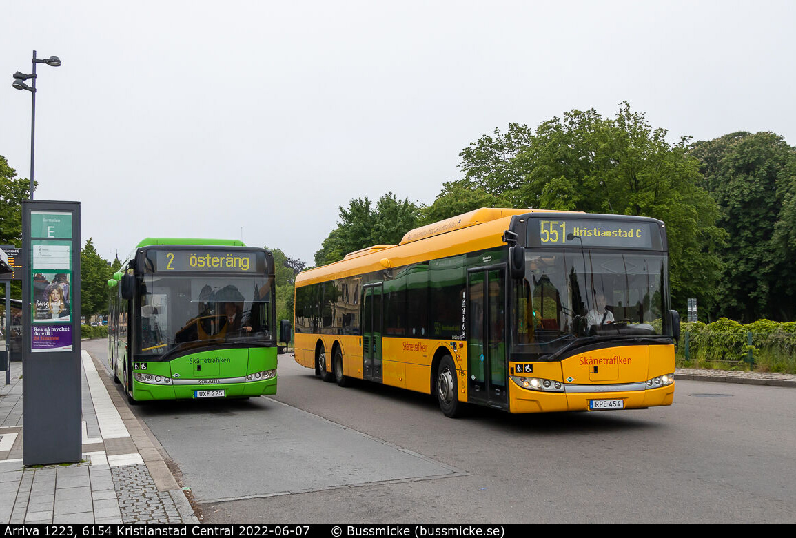 Kristianstad, Solaris Urbino III 12 LE CNG # 1223; Kristianstad, Solaris Urbino III 15 LE CNG # 6154