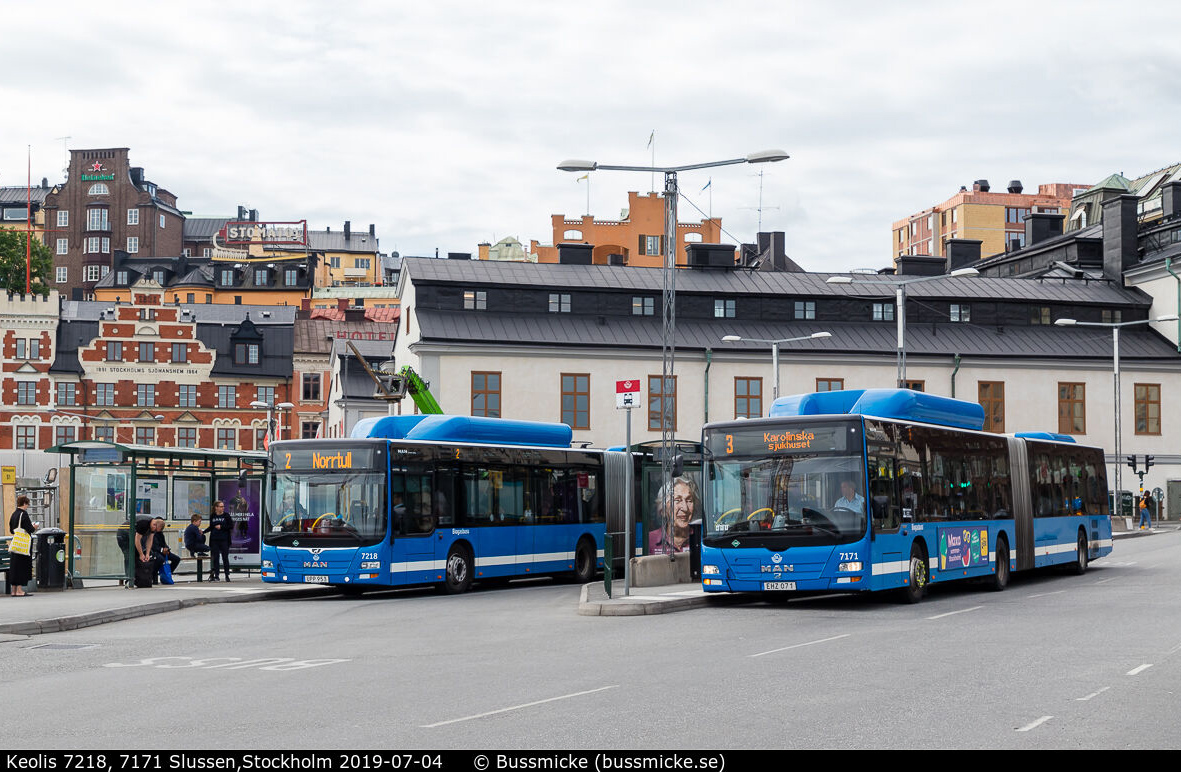 Stockholm, MAN A23 Lion's City G NG313 CNG # 7171; Stockholm, MAN A23 Lion's City G NG313 CNG # 7218