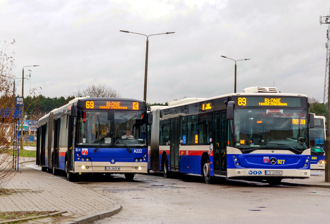 Bydgoszcz, Solbus SM18 č. A222; Bydgoszcz, Mercedes-Benz Conecto III G č. 927