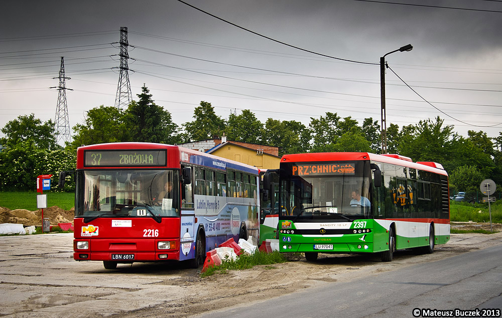 Lublin, Jelcz M121M No. 2216; Lublin, Autosan Sancity M12LF No. 2397