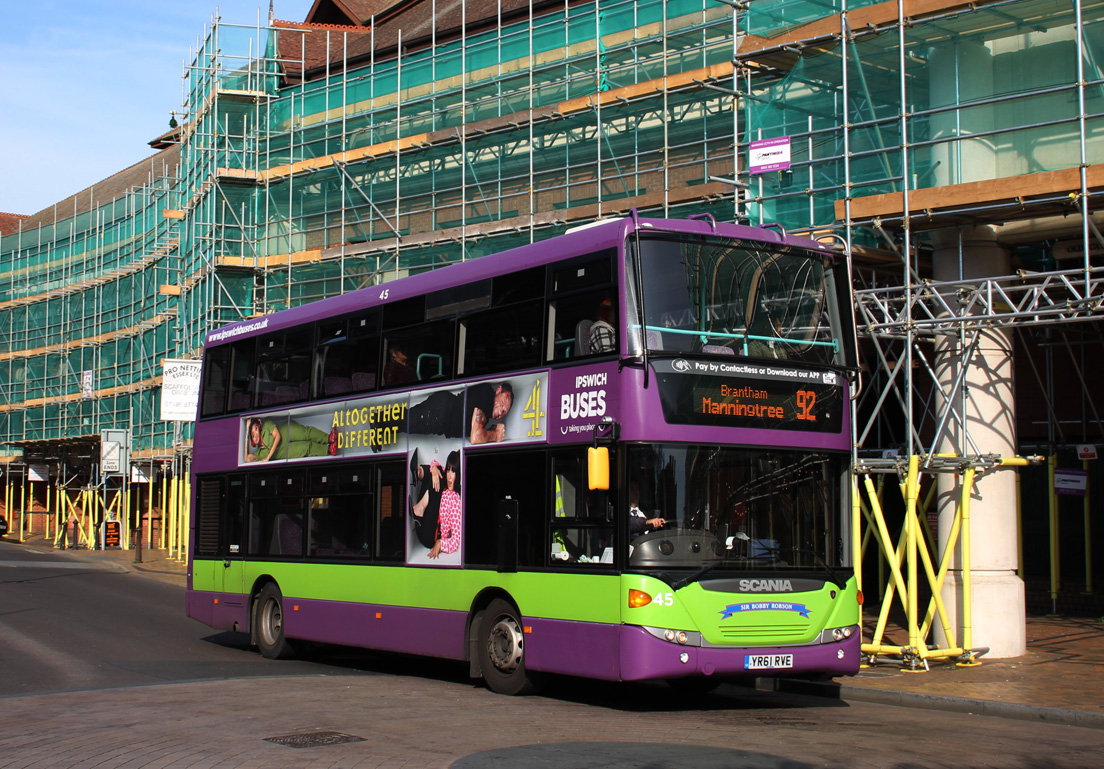 Ipswich, Scania OmniCity CN230UB 4x2EB # 45