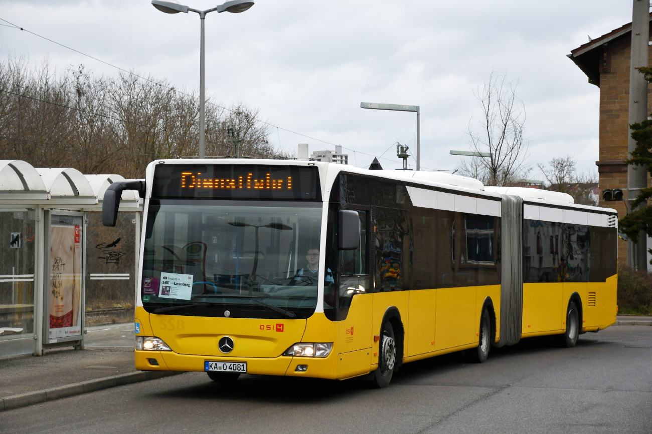 Karlsruhe, Mercedes-Benz O530 Citaro Facelift G nr. 081; Böblingen — SEV Stuttgart-Zuffenhausen — Weil der Stadt -(Calw)  (Württembergische Schwarzwaldbahn)