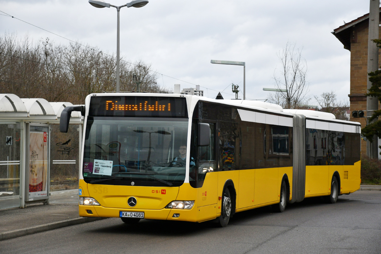 Karlsruhe, Mercedes-Benz O530 Citaro Facelift G # 081; Böblingen — SEV Stuttgart-Zuffenhausen — Weil der Stadt -(Calw)  (Württembergische Schwarzwaldbahn)