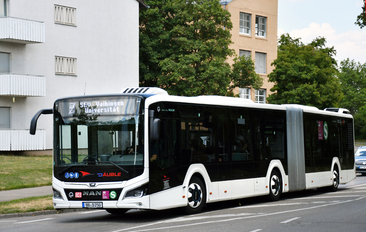 Бёблинген, MAN 18C Lion's City NG360 EfficientHybrid № BB-D 250; Штутгарт — SEV Stammstreckensperrung S-Bahn Stuttgart