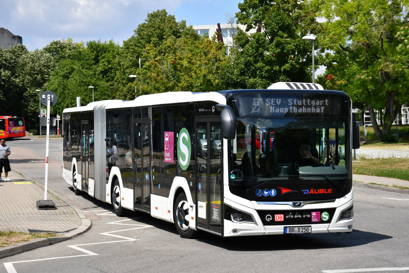 Böblingen, MAN 18C Lion's City NG360 EfficientHybrid # BB-D 250; Stuttgart — SEV Stammstreckensperrung S-Bahn Stuttgart