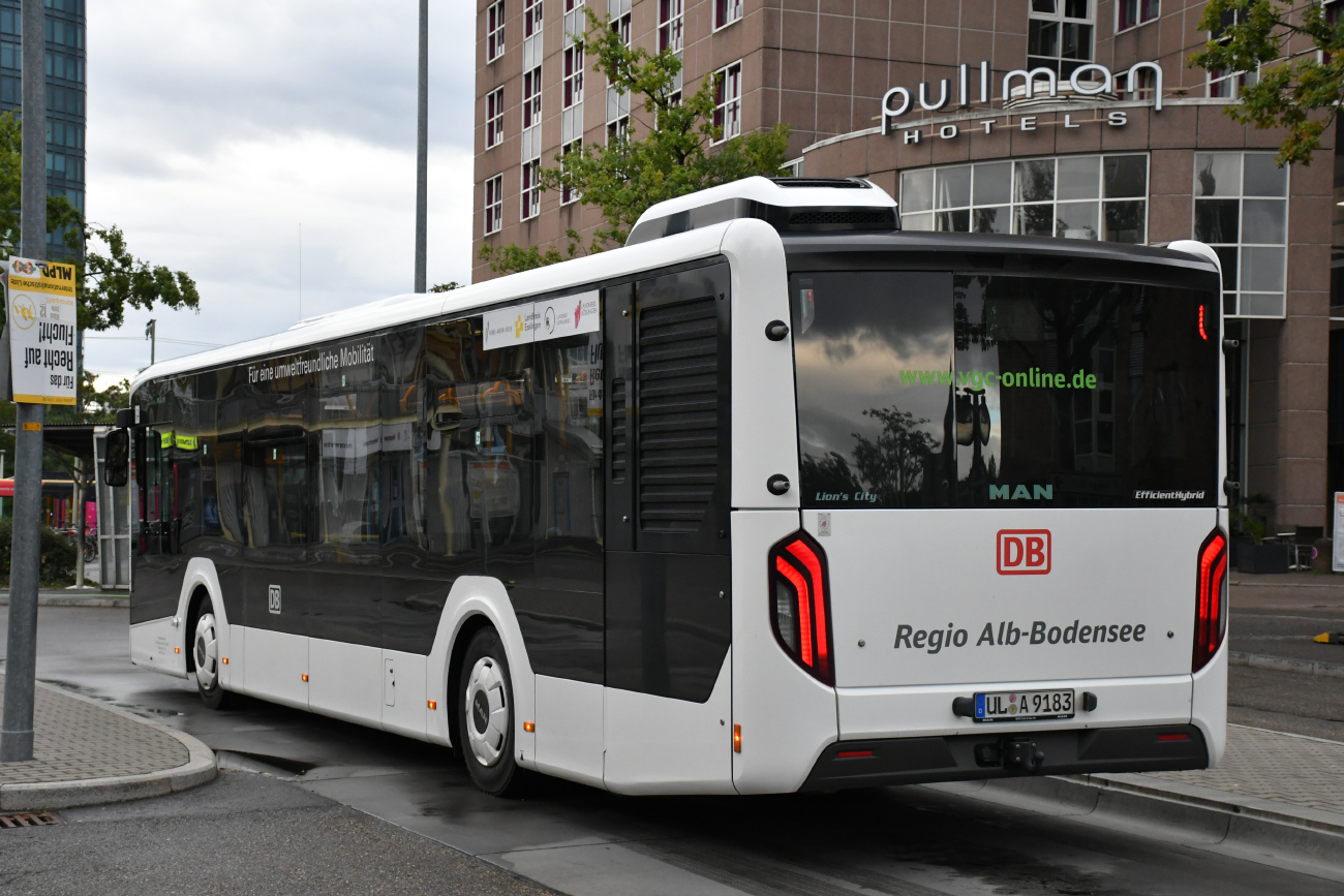 Ulm, MAN 12C Lion's City NL330 EfficientHybrid # UL-A 9183; Stuttgart — SEV Stammstreckensperrung S-Bahn Stuttgart