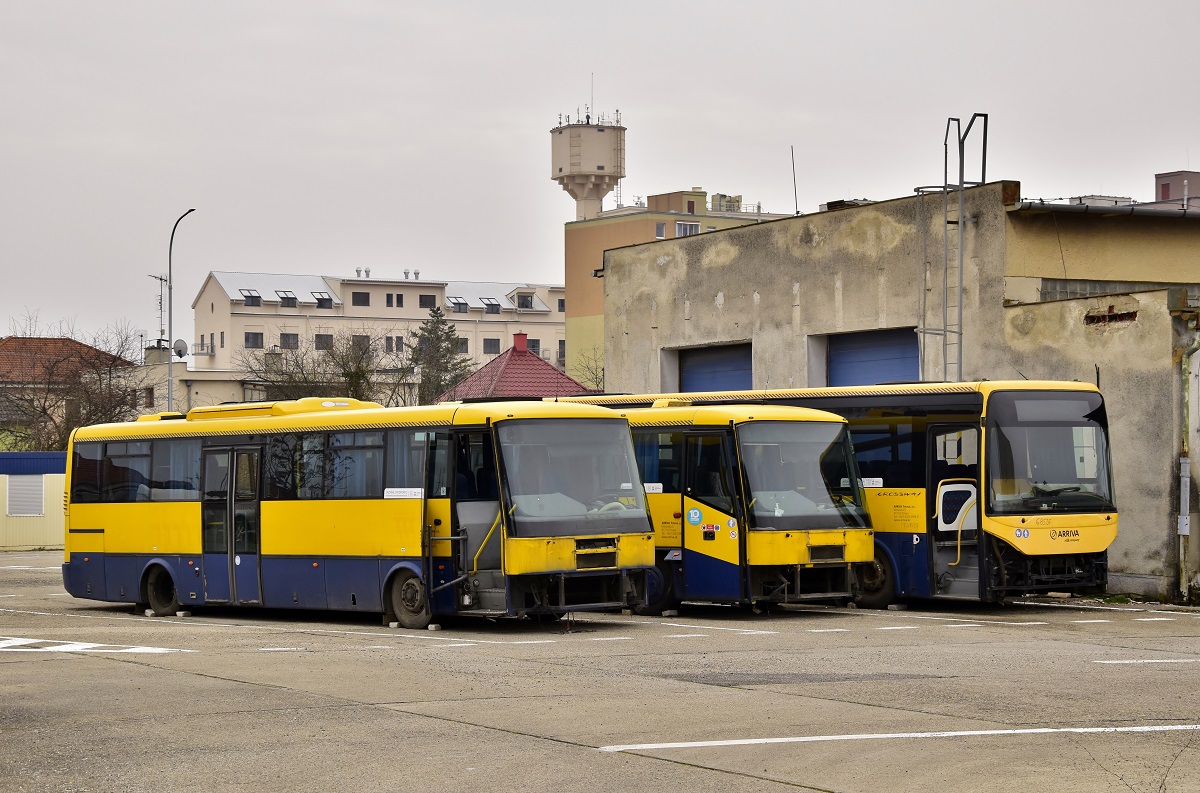 Piešťany, SOR C 10.5 č. TT-387DN; Piešťany, SOR C 10.5 č. TT-907CZ; Piešťany, Irisbus Crossway 12.8M č. TT-685DF