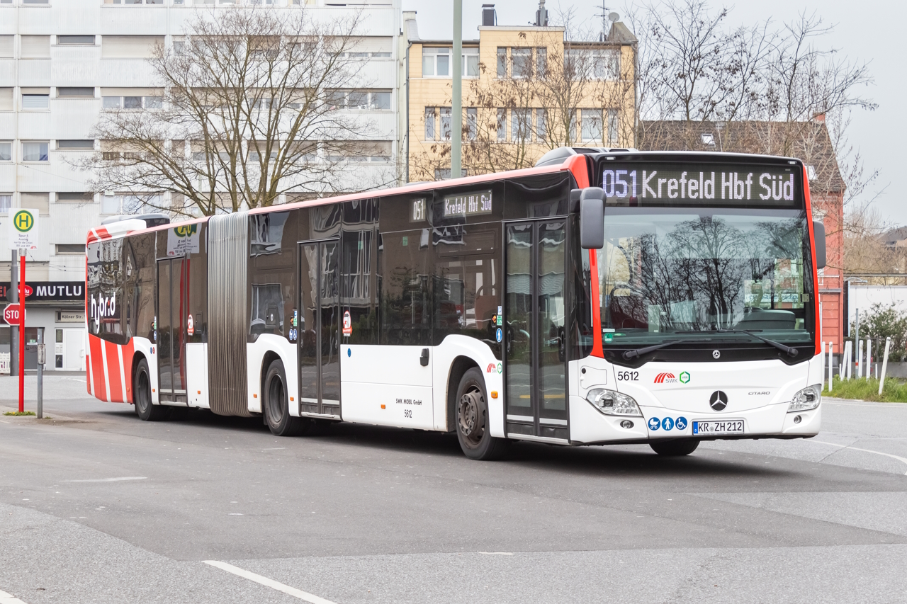 Krefeld, Mercedes-Benz Citaro C2 G Hybrid № 5612