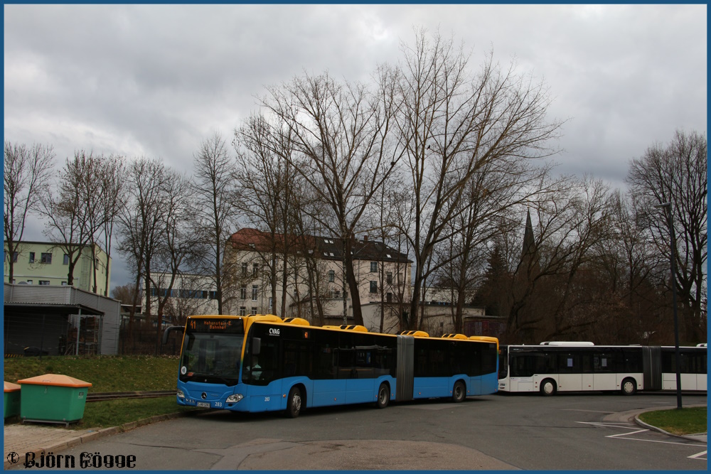 Chemnitz, Mercedes-Benz Citaro C2 G # 283; Zwickau, MAN A23 Lion's City G NG363 # 9162