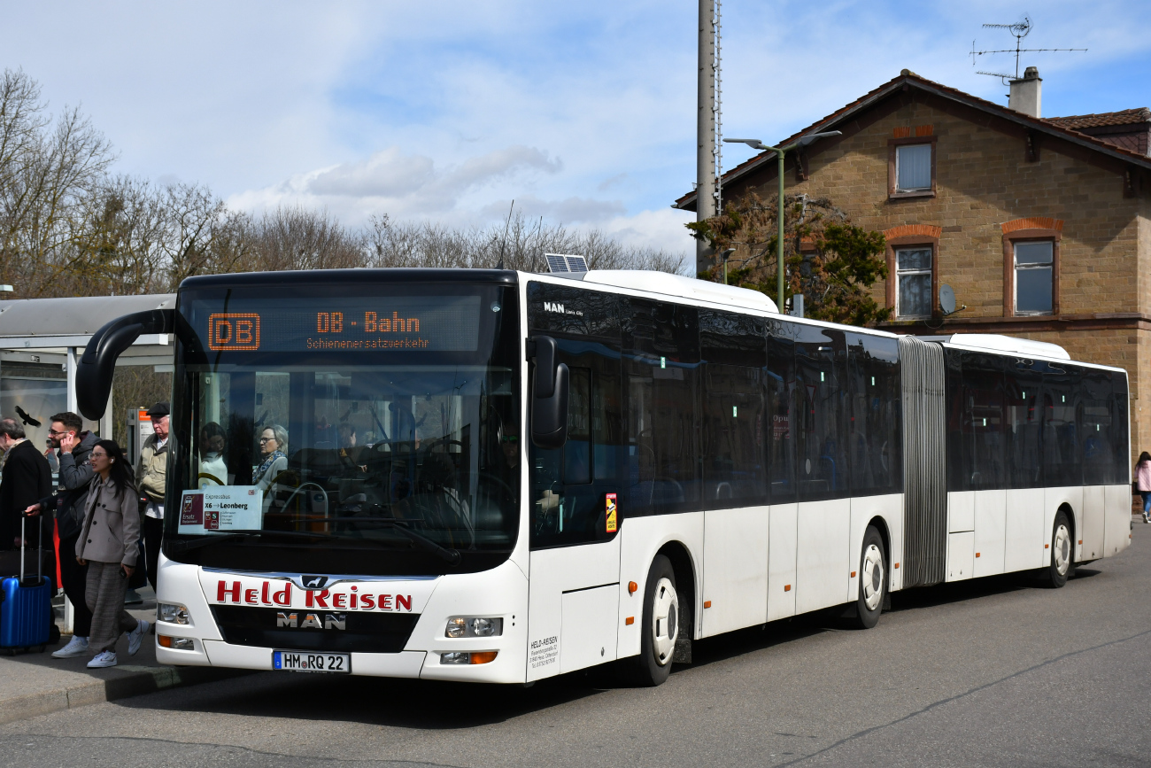 Hameln, MAN A23 Lion's City G NG363 # HM-RQ 22; Böblingen — SEV Stuttgart-Zuffenhausen — Weil der Stadt -(Calw)  (Württembergische Schwarzwaldbahn)