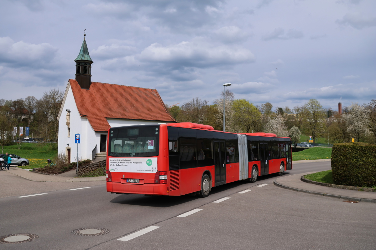 Weißenburg in Bayern, MAN A23 Lion's City G NG363 № GUN-W 5501; Aalen — Schienenersatzverkehr MEX13 Aalen(-Goldshöfe)-Crailsheim April/Mai 2023