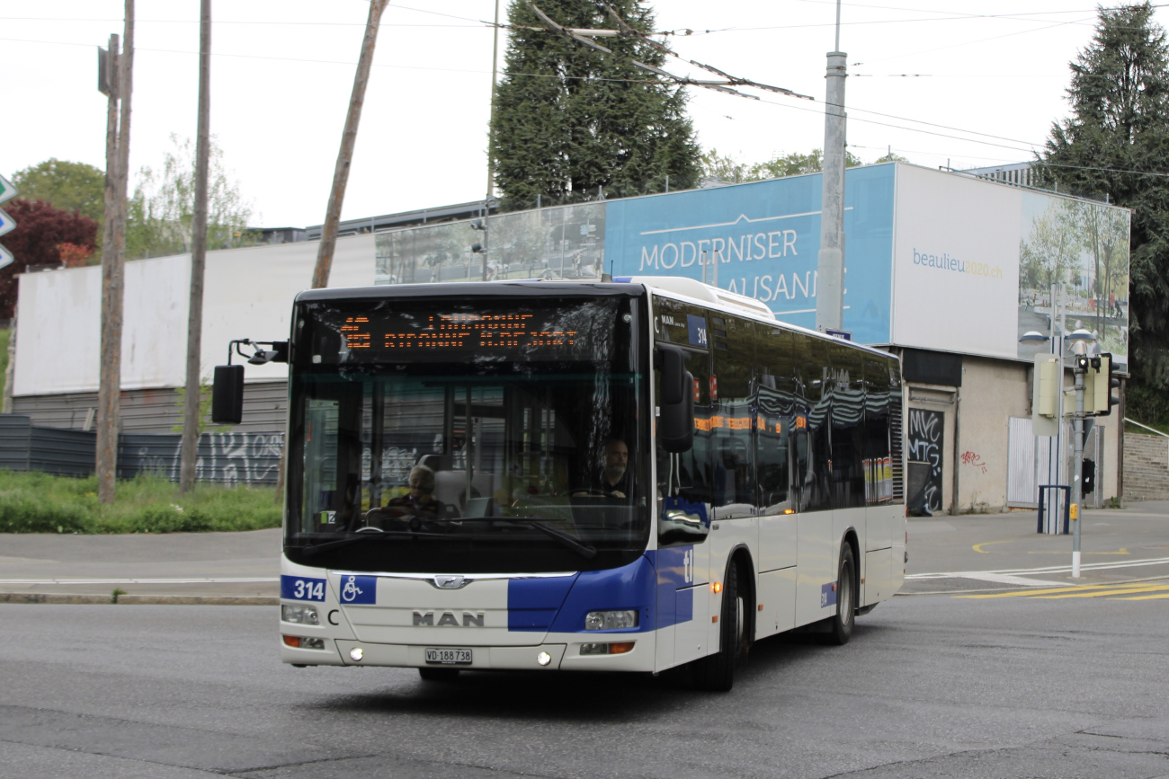 Lausanne, MAN A47 Lion's City M NL293-10,5 № 314