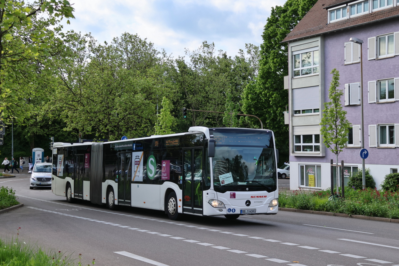 Böblingen, Mercedes-Benz Citaro C2 G č. BB-S 6080; Stuttgart — EV Digitaler Knoten Stuttgart — 2023