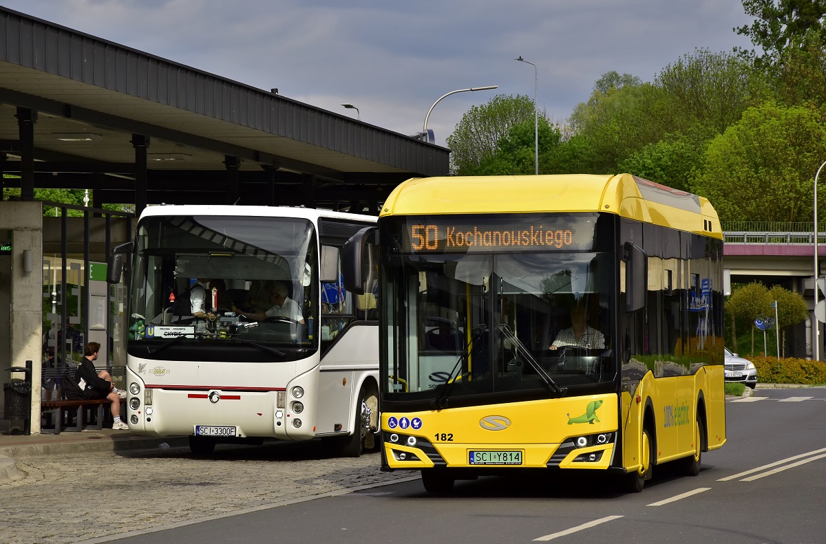 Cieszyn, Solaris Urbino IV 9 LE electric # 182; Cieszyn, Irisbus Ares 12M # SCI 3300F