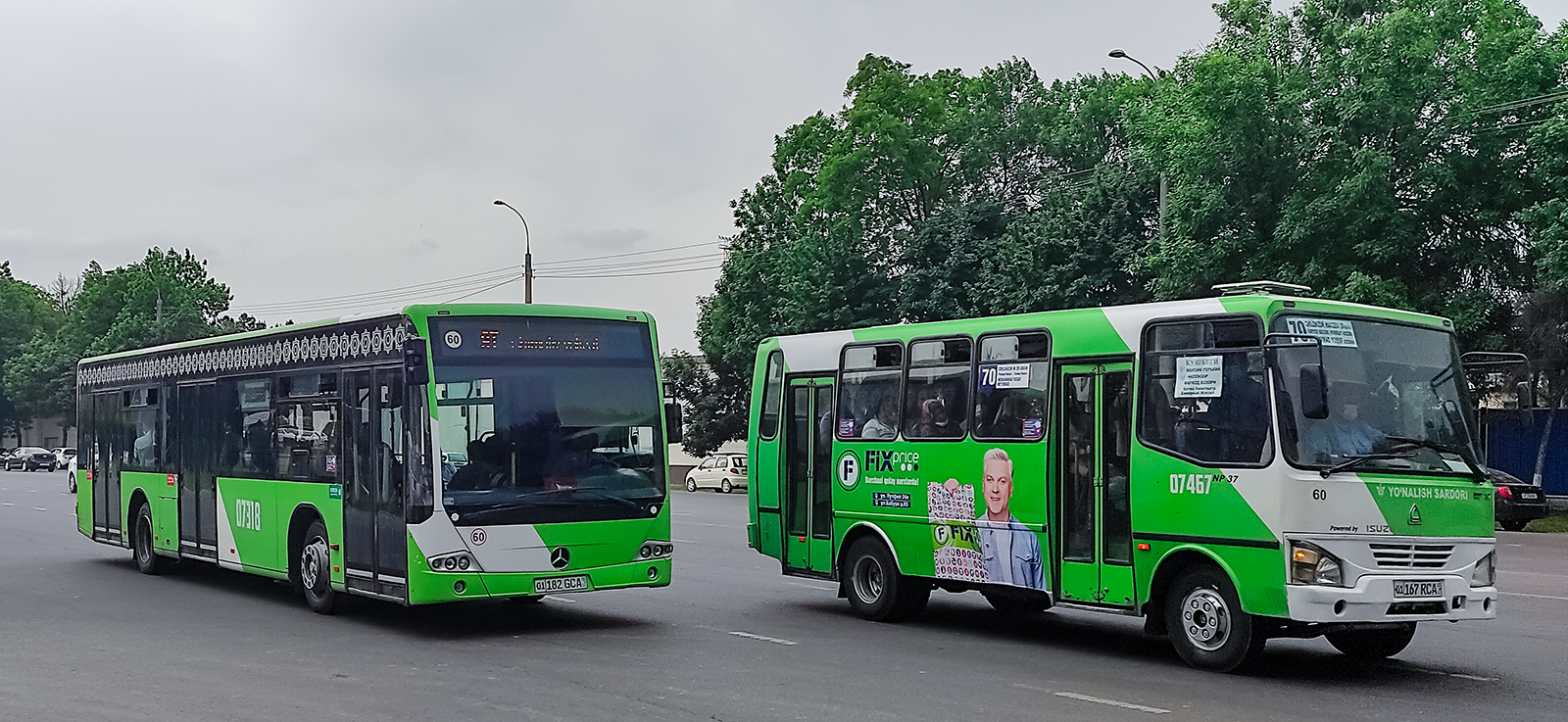 Tashkent, SAZ NP37 # 07467; Tashkent, Mercedes-Benz Conecto II # 07318