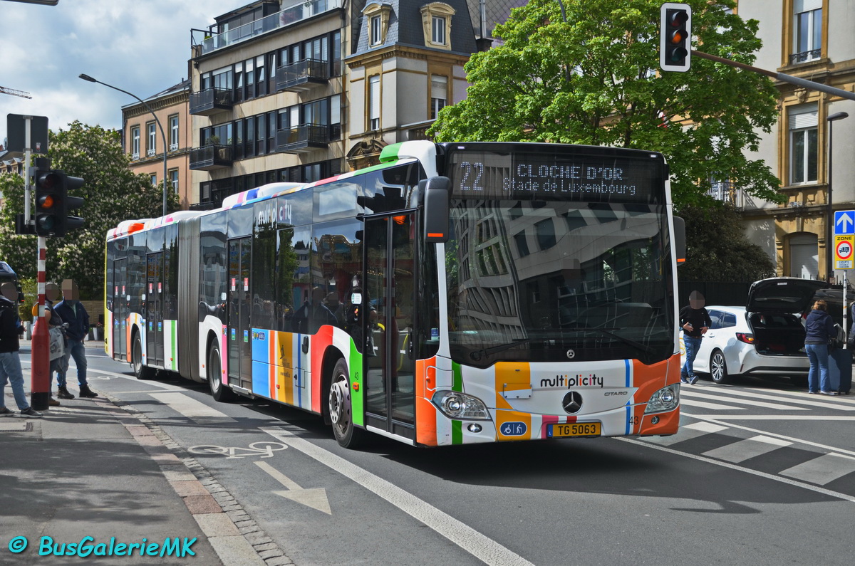 Luxembourg-ville, Mercedes-Benz Citaro C2 G Hybrid No. 43