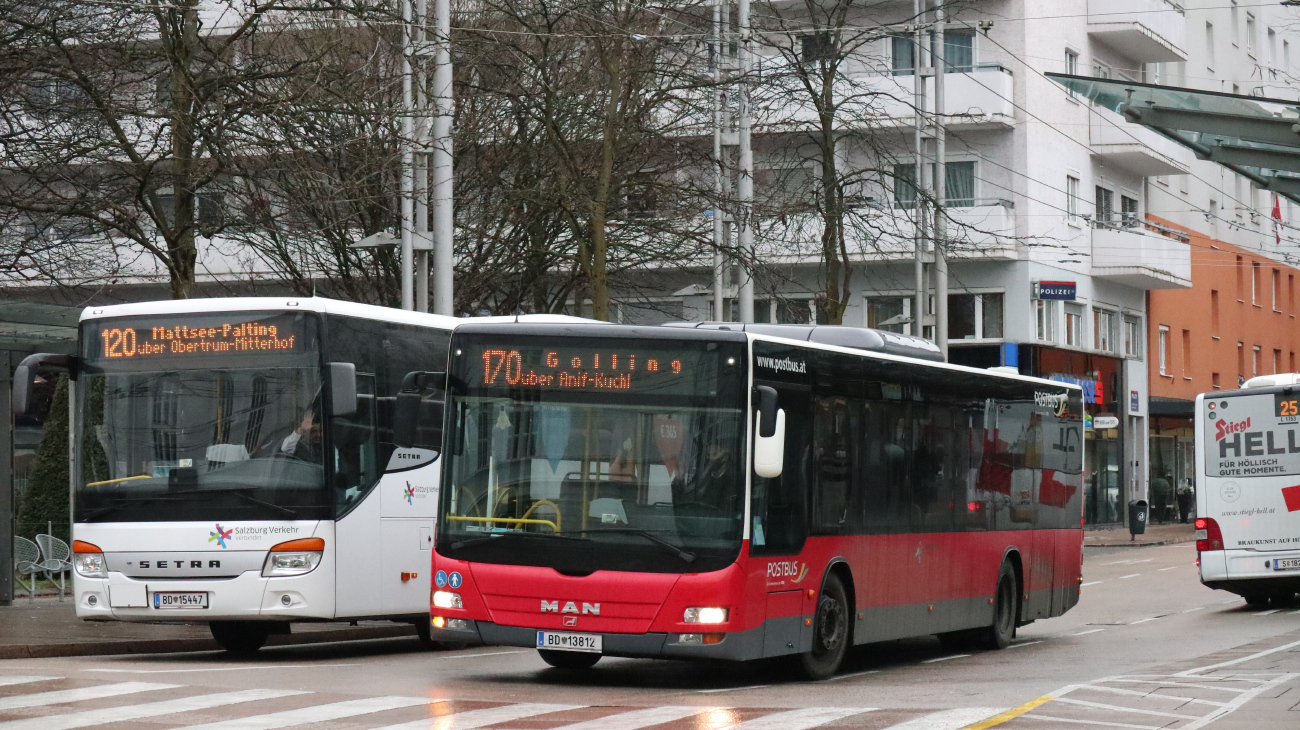 Salzburg, Setra S419UL # 15447; Salzburg, MAN A21 Lion's City NL323 # 13812